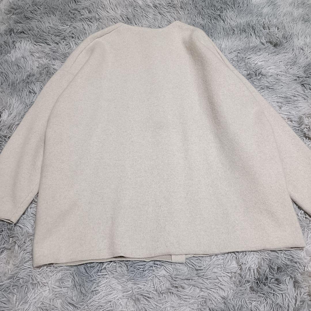 ビアズリー ニットコート ノーカラージャケット 洗える✨️カーディガン ゆったり