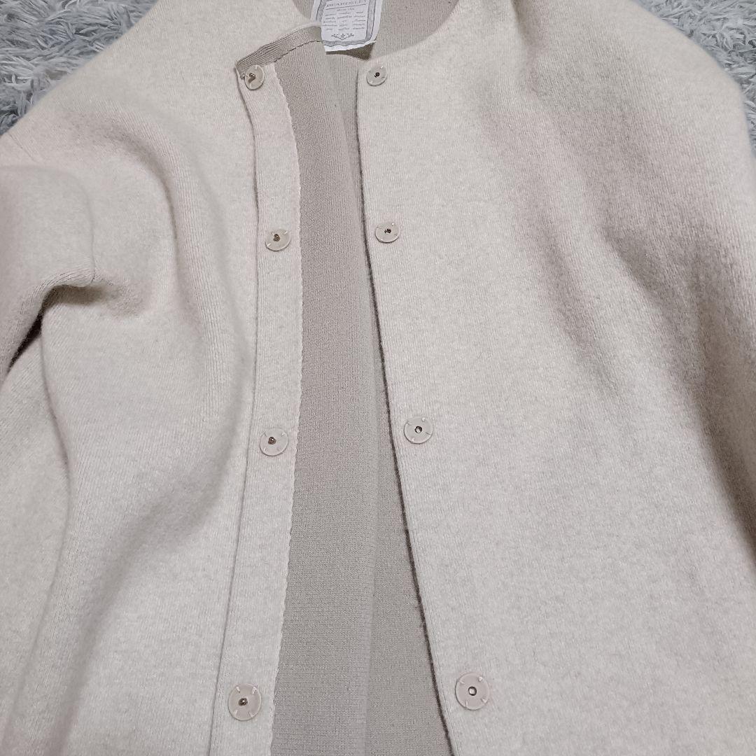 ビアズリー ニットコート ノーカラージャケット 洗える✨️カーディガン ゆったり