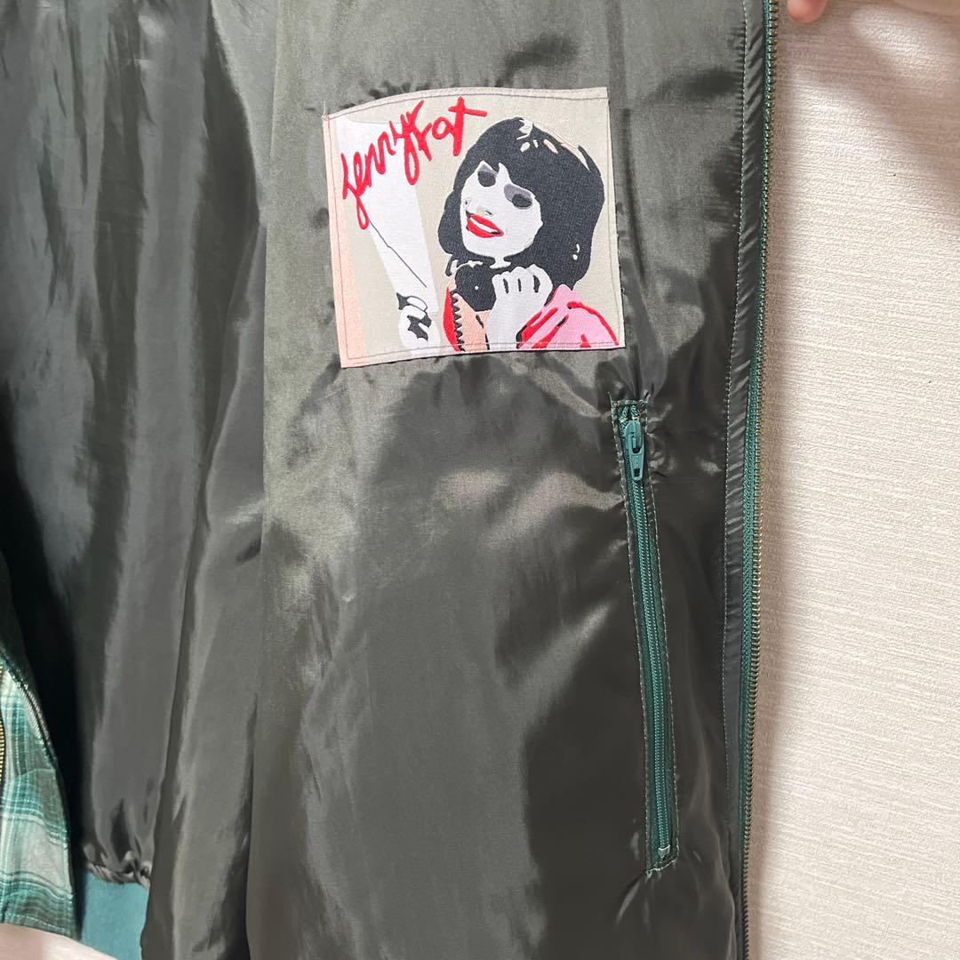 jenny fax グリーンチェックスタジャン