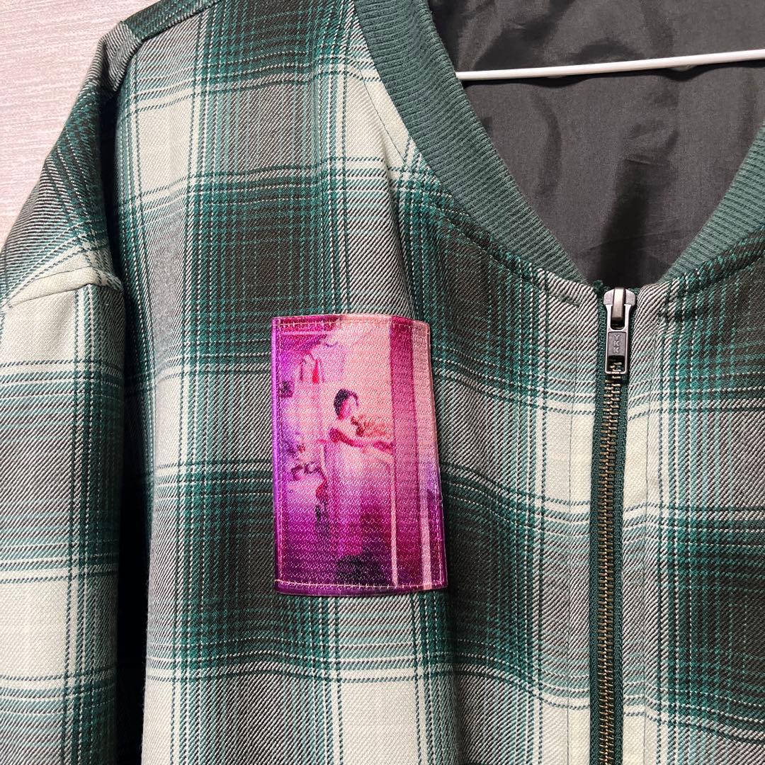 jenny fax グリーンチェックスタジャン