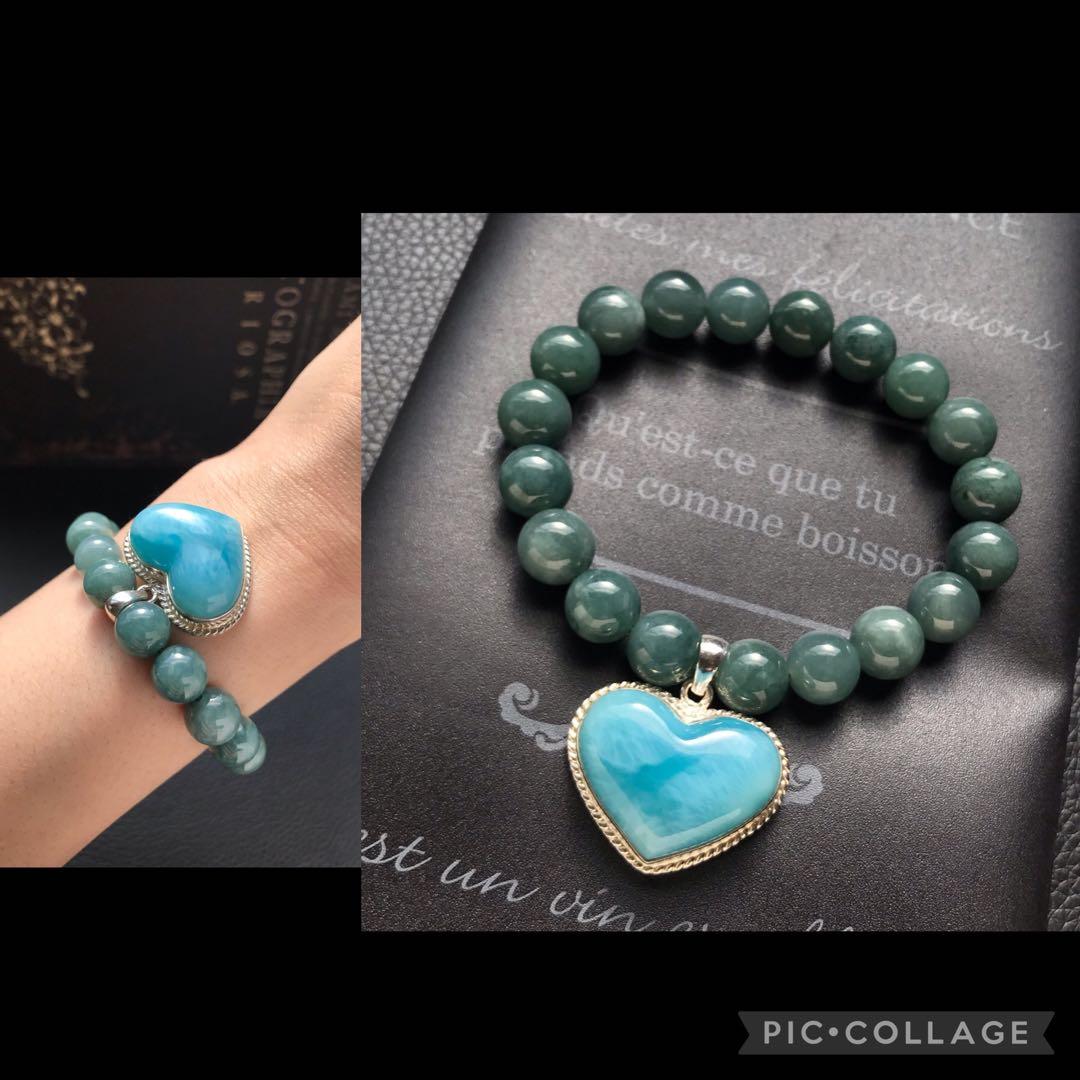 ハートラリマー とグァテマラ翡翠❣️15.8cm