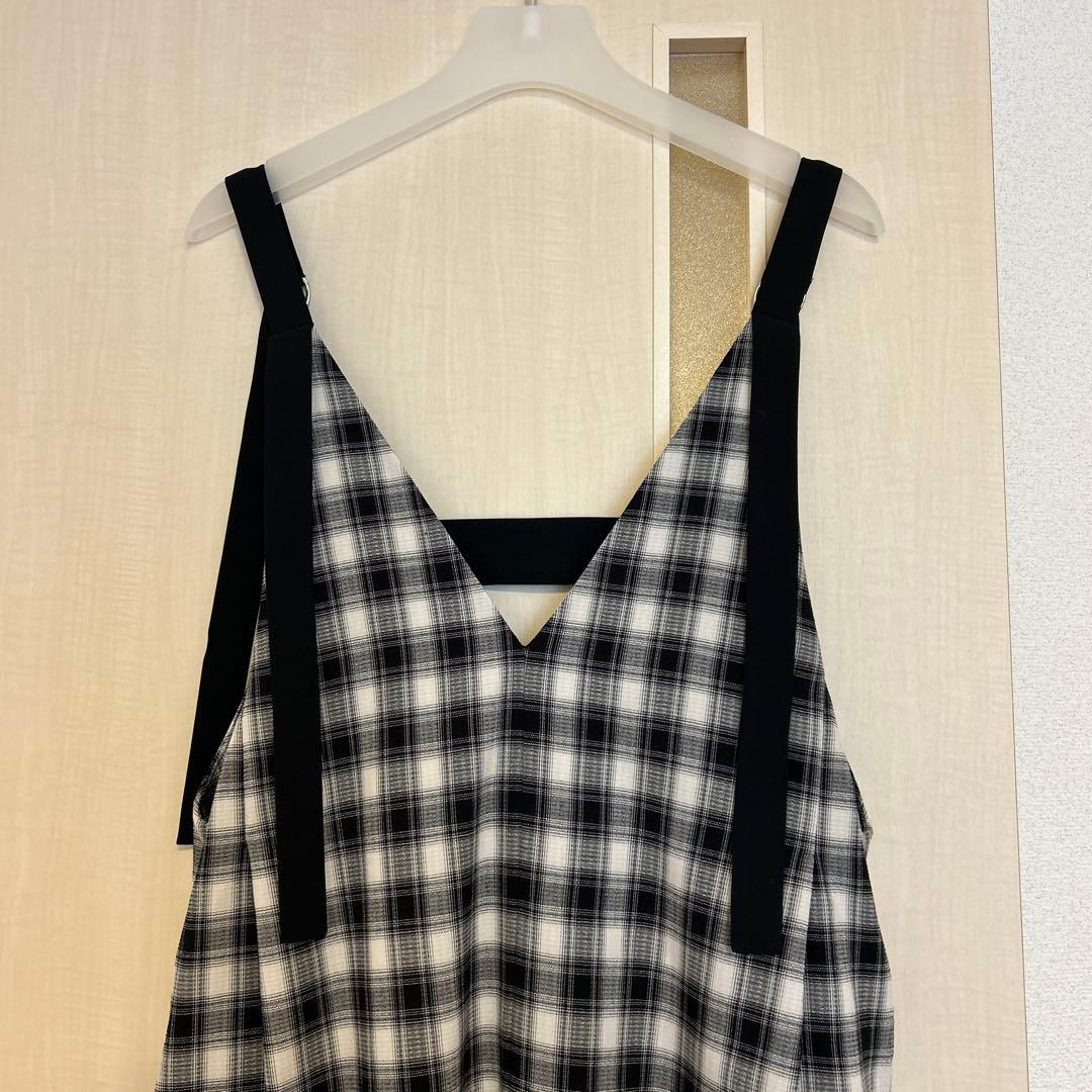 完売BABYLONE バイカラーキャミオールインワンサロペット