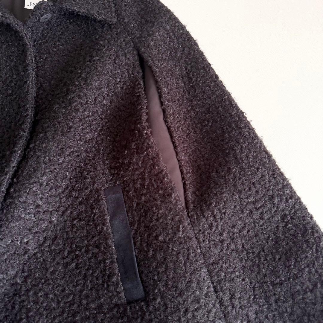 JENNE　ジェンヌ　プードル　ケープ　コート　ブラック　黒　ポンチョ