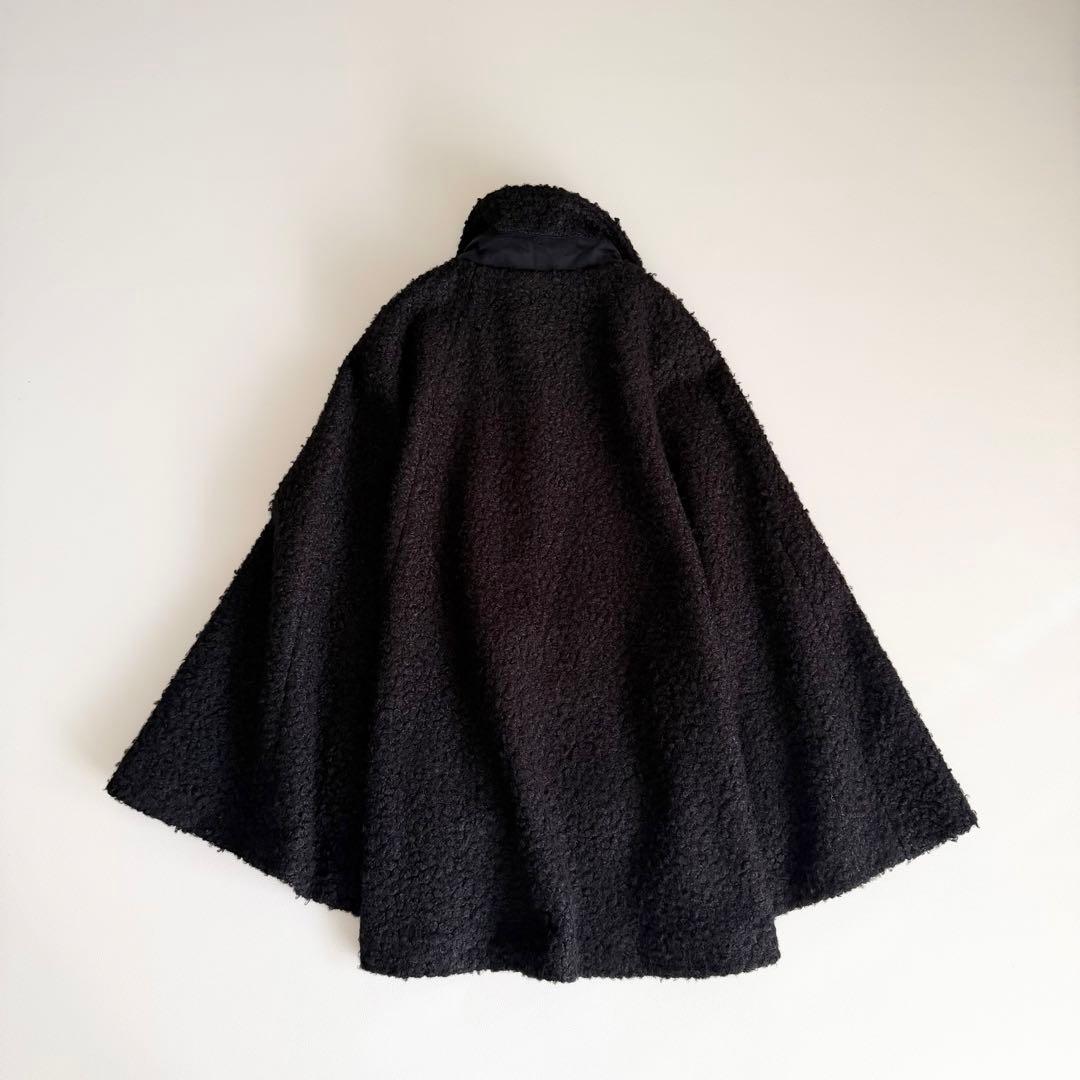 JENNE　ジェンヌ　プードル　ケープ　コート　ブラック　黒　ポンチョ