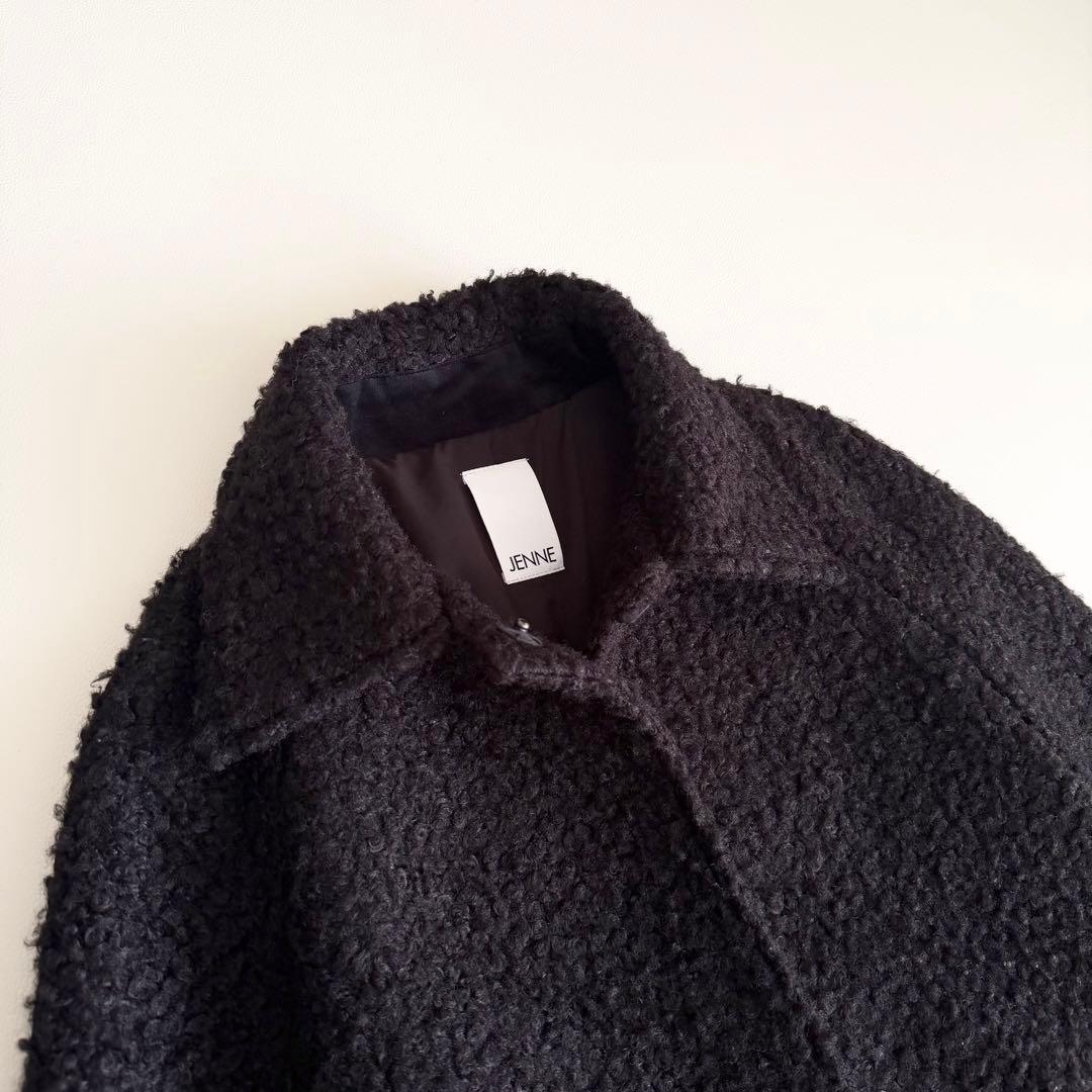 JENNE　ジェンヌ　プードル　ケープ　コート　ブラック　黒　ポンチョ