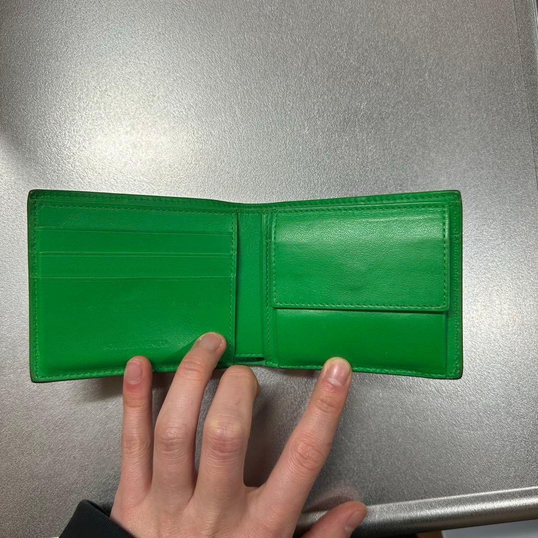 ボッテガヴェネタ カセット 二つ折り財布 グリーン