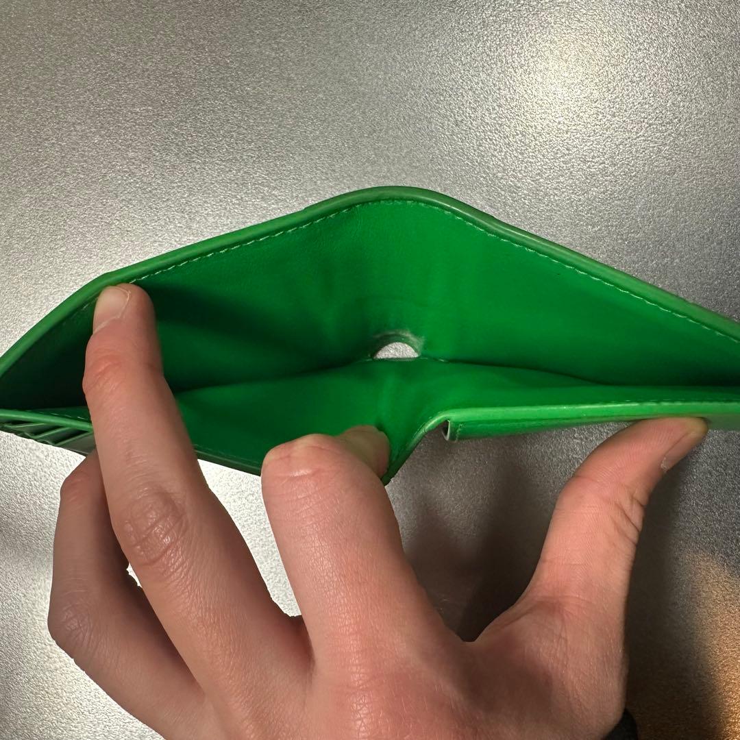ボッテガヴェネタ カセット 二つ折り財布 グリーン