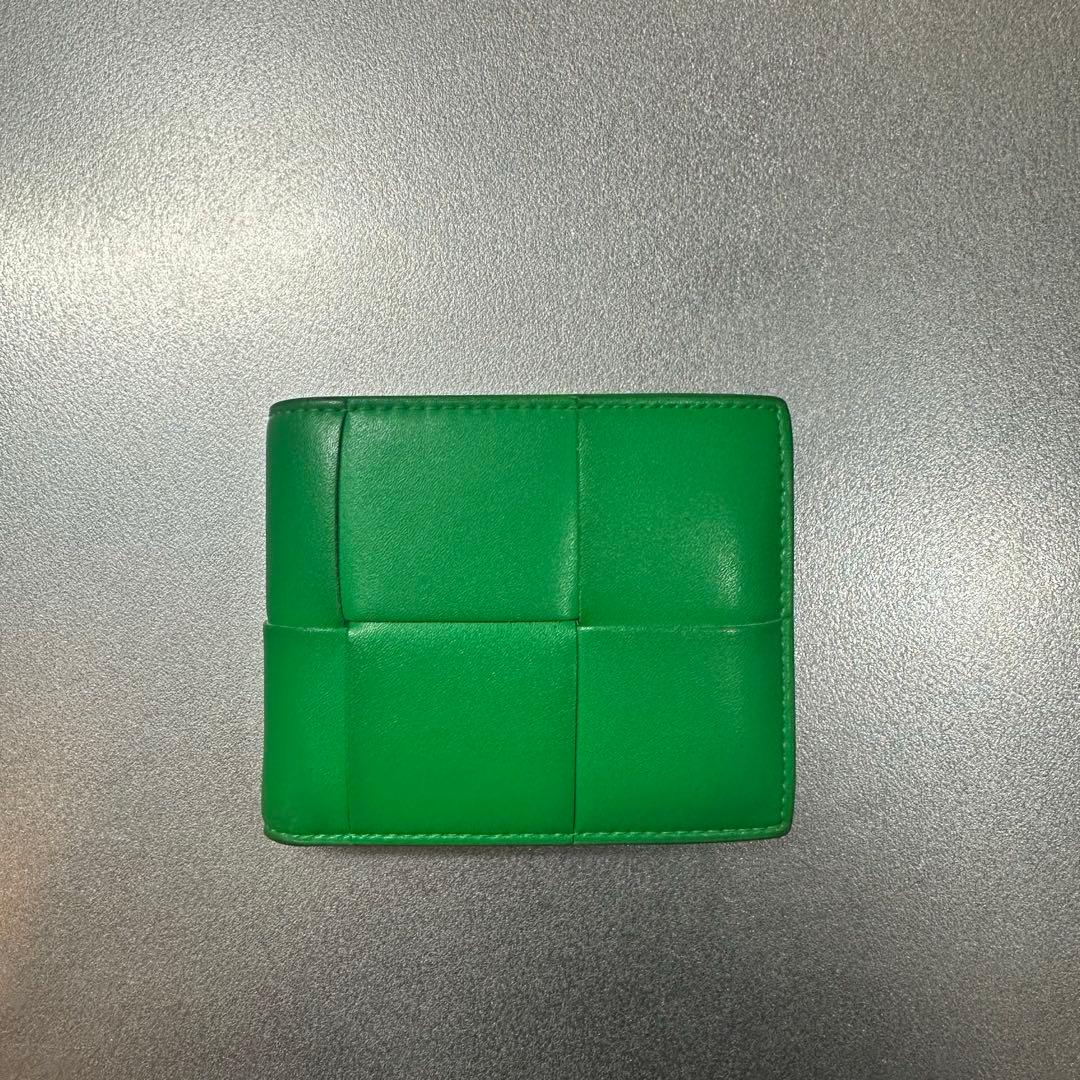 ボッテガヴェネタ カセット 二つ折り財布 グリーン