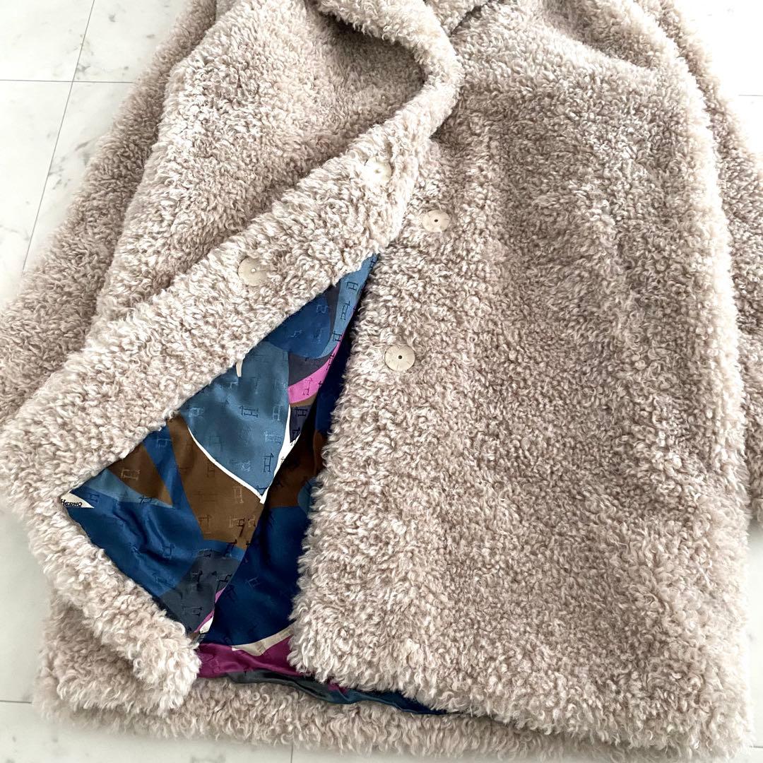 美品 ヘルノ HERNO カーリーコート '22年商品 ボア エコファー 42