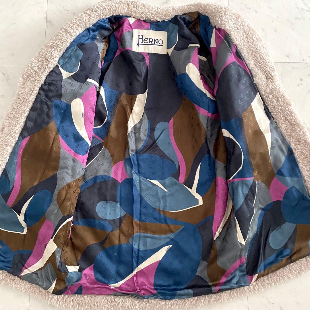 美品 ヘルノ HERNO カーリーコート '22年商品 ボア エコファー 42