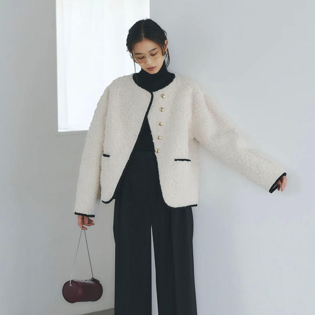 新品タグ付き　anuans ECOPEL パイピングボアジャケット　1サイズ