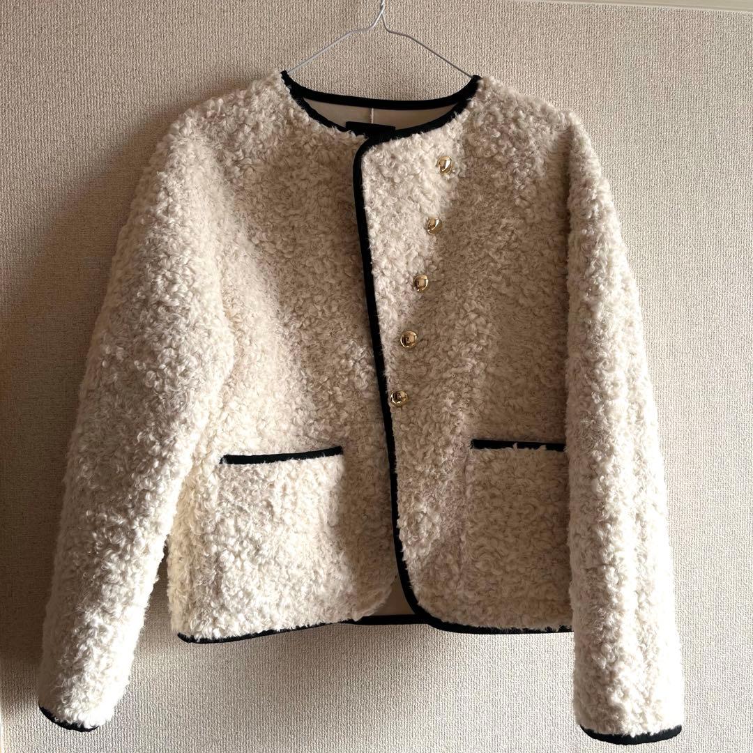 新品タグ付き　anuans ECOPEL パイピングボアジャケット　1サイズ