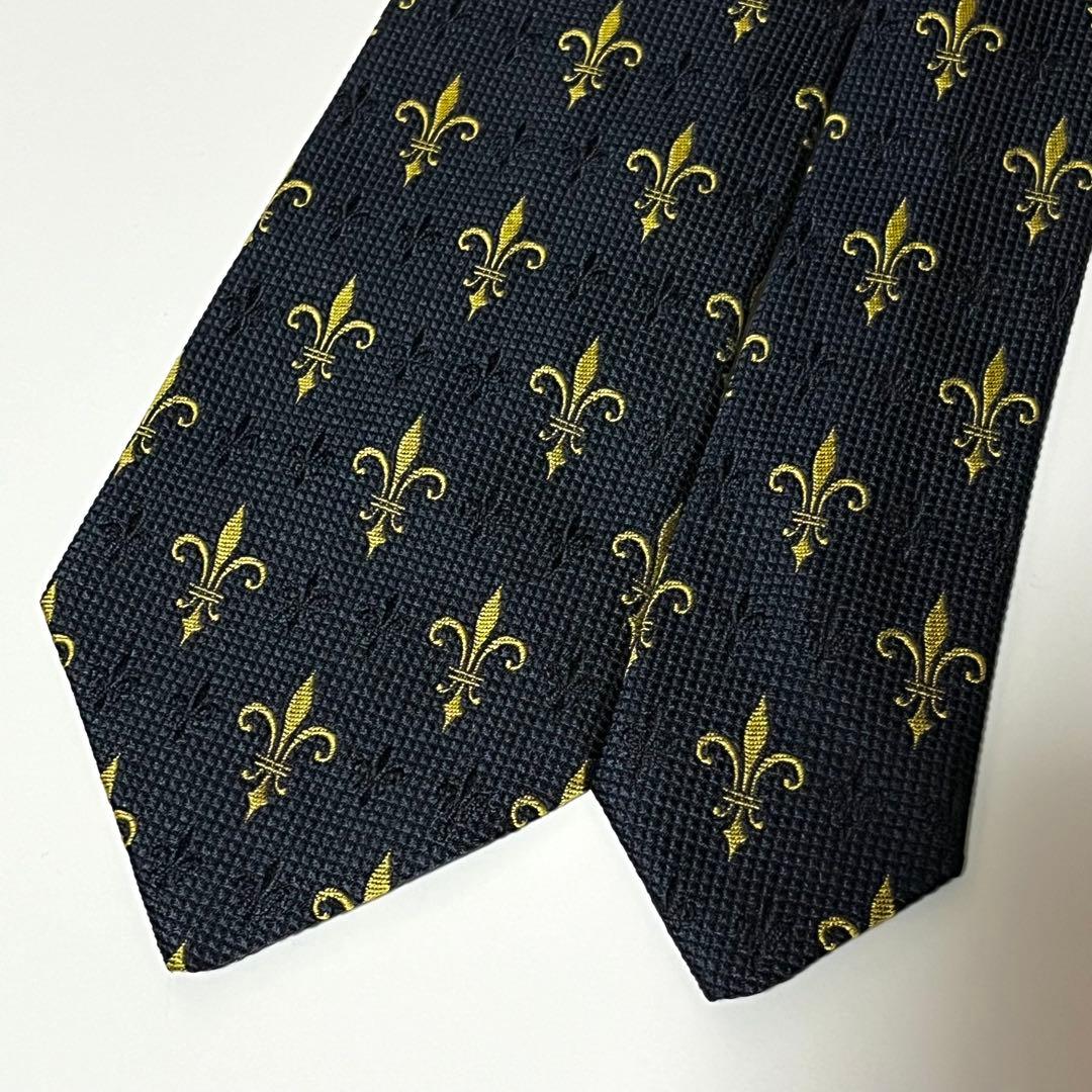 2976 【極美品】 ドミニクフランス ネクタイ 紋章 クレスト スリークラウン