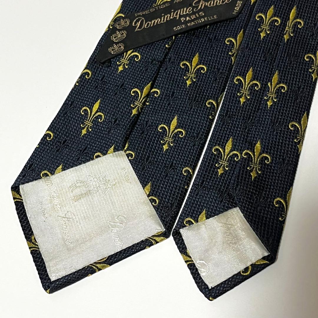 2976 【極美品】 ドミニクフランス ネクタイ 紋章 クレスト スリークラウン