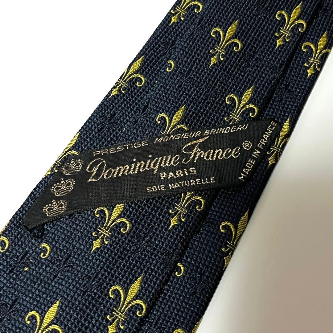 2976 【極美品】 ドミニクフランス ネクタイ 紋章 クレスト スリークラウン