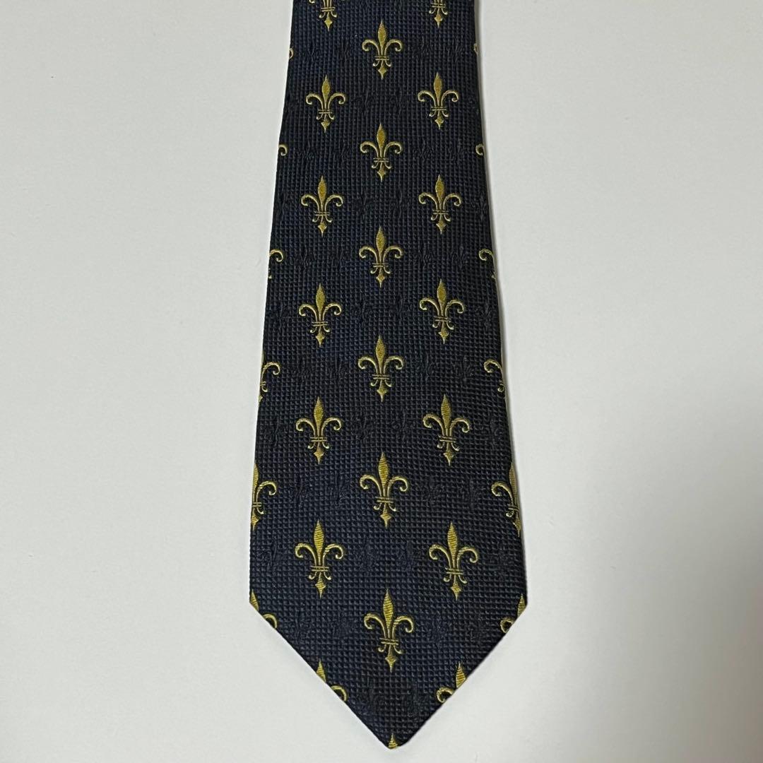 2976 【極美品】 ドミニクフランス ネクタイ 紋章 クレスト スリークラウン