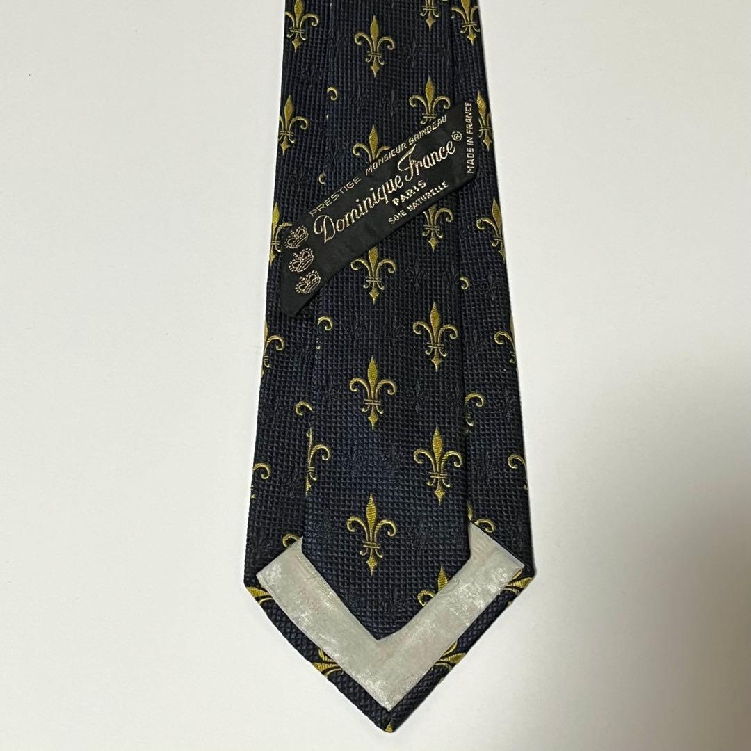 2976 【極美品】 ドミニクフランス ネクタイ 紋章 クレスト スリークラウン