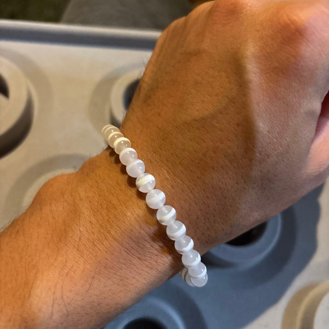 白の老玉髄天珠たん！龍眼天珠たん！綺麗！ズーンとくる！