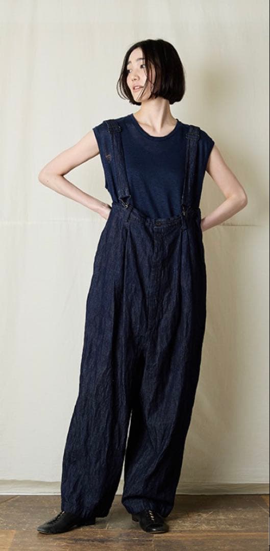 デニム サロペット サスペンダー付