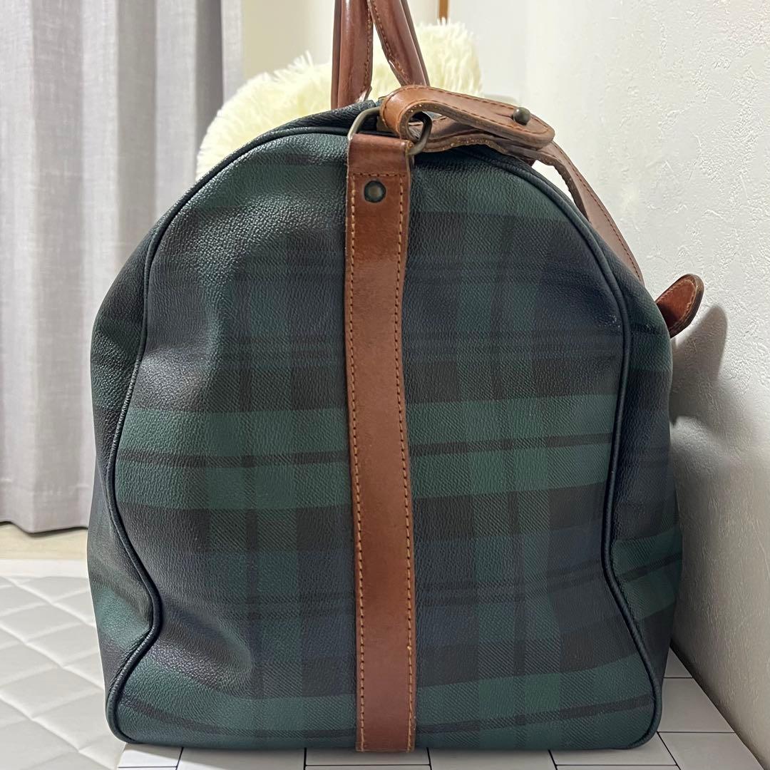 美品 ポロラルフローレン 2way ボストンバッグ 大容量 チェック柄 PVC