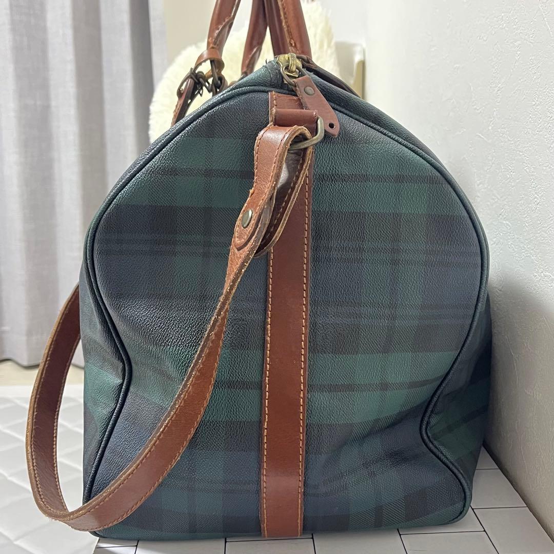 美品 ポロラルフローレン 2way ボストンバッグ 大容量 チェック柄 PVC