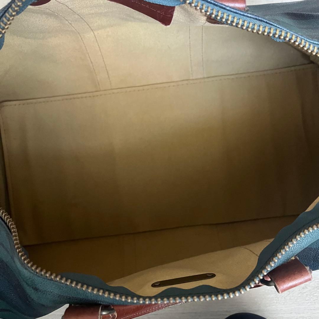 美品 ポロラルフローレン 2way ボストンバッグ 大容量 チェック柄 PVC