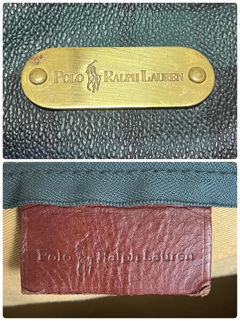 美品 ポロラルフローレン 2way ボストンバッグ 大容量 チェック柄 PVC