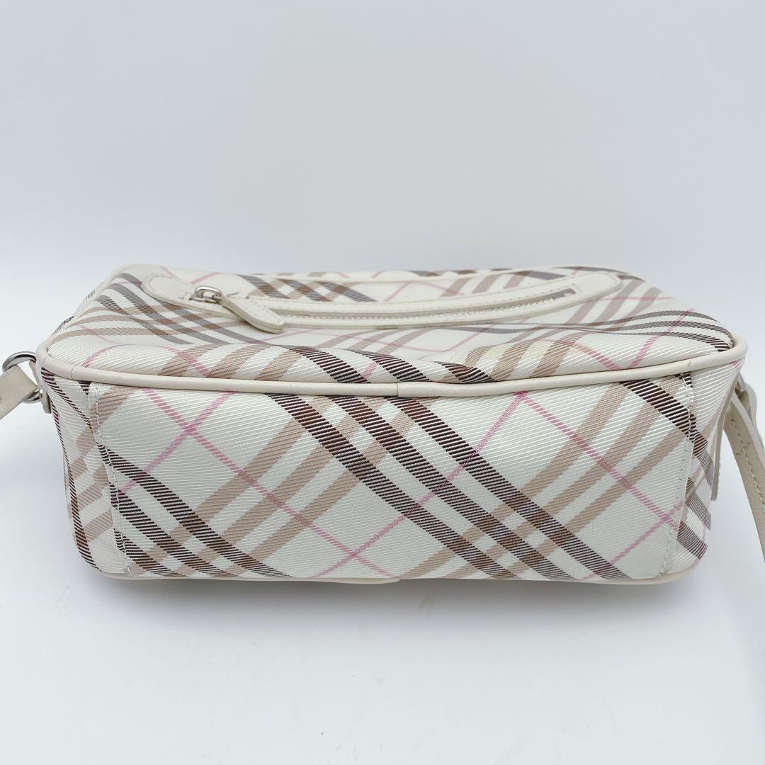 美品 BURBERRY ブルーレーベル ショルダーバッグ ノバチェック 白ピンク