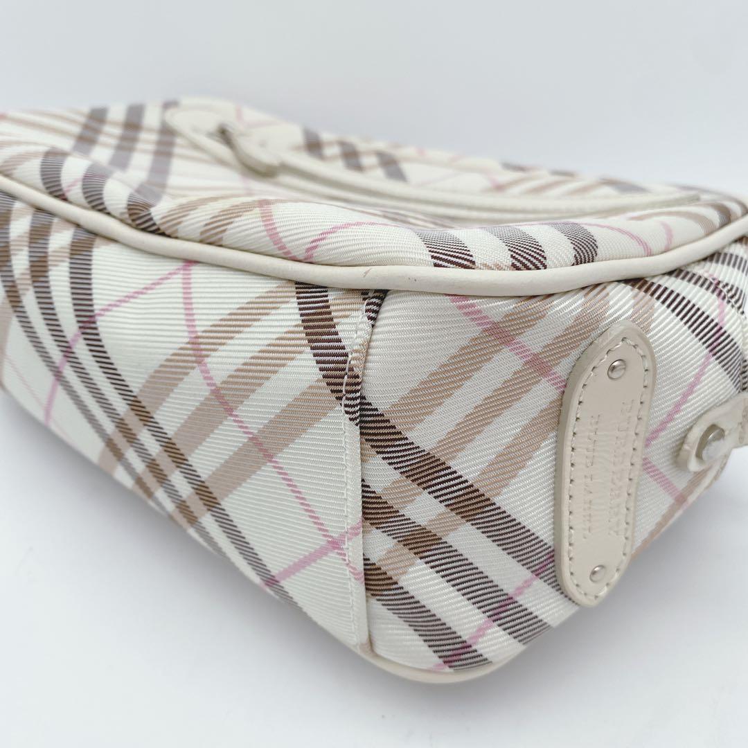 美品 BURBERRY ブルーレーベル ショルダーバッグ ノバチェック 白ピンク