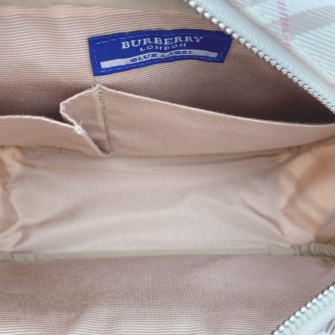 美品 BURBERRY ブルーレーベル ショルダーバッグ ノバチェック 白ピンク