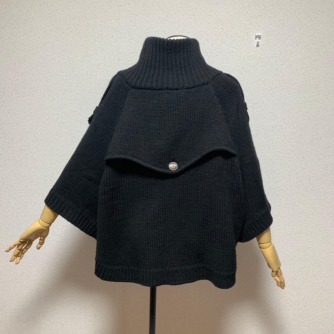 バーバリーロンドンブルーレーベル ポンチョ 三陽商会 ブラック 体型カバー 高級