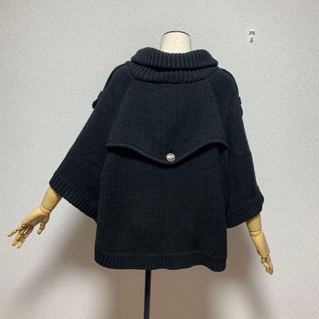 バーバリーロンドンブルーレーベル ポンチョ 三陽商会 ブラック 体型カバー 高級