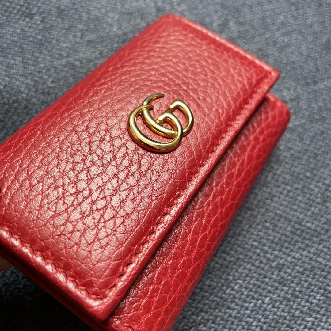 GUCCI プチマーモント レザーキーケース レッド グッチ