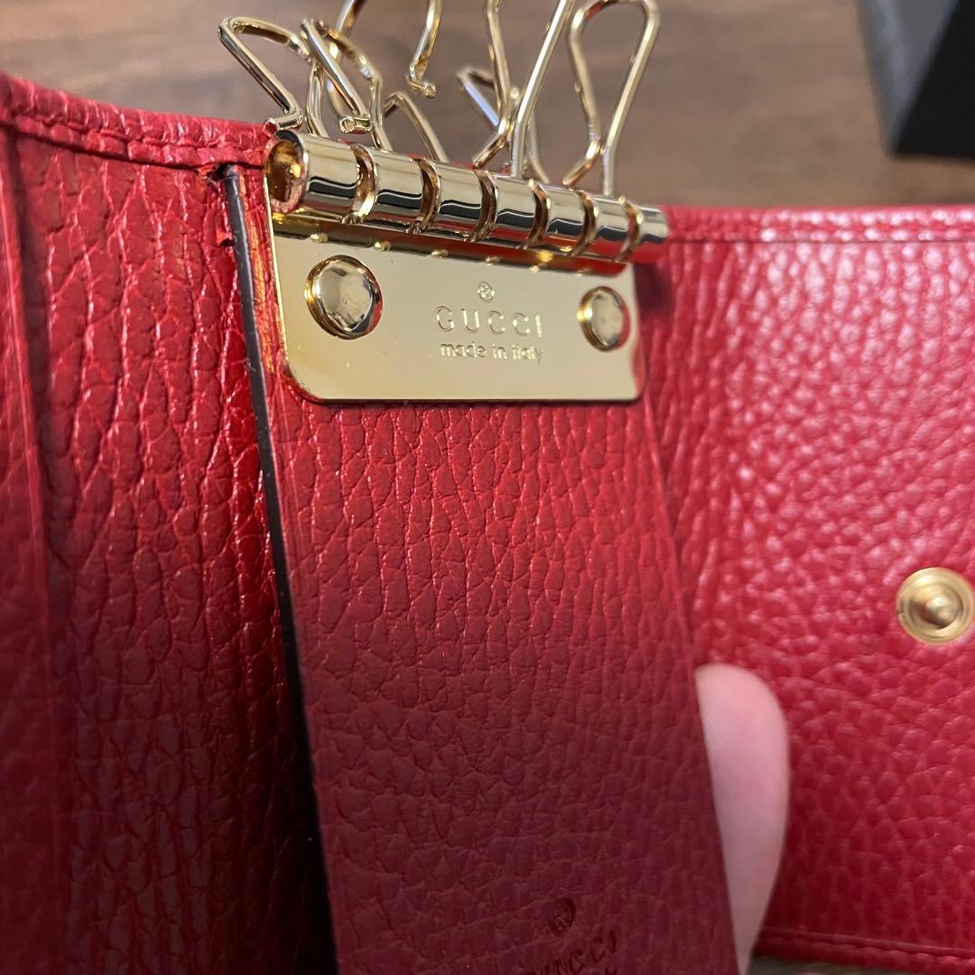 GUCCI プチマーモント レザーキーケース レッド グッチ