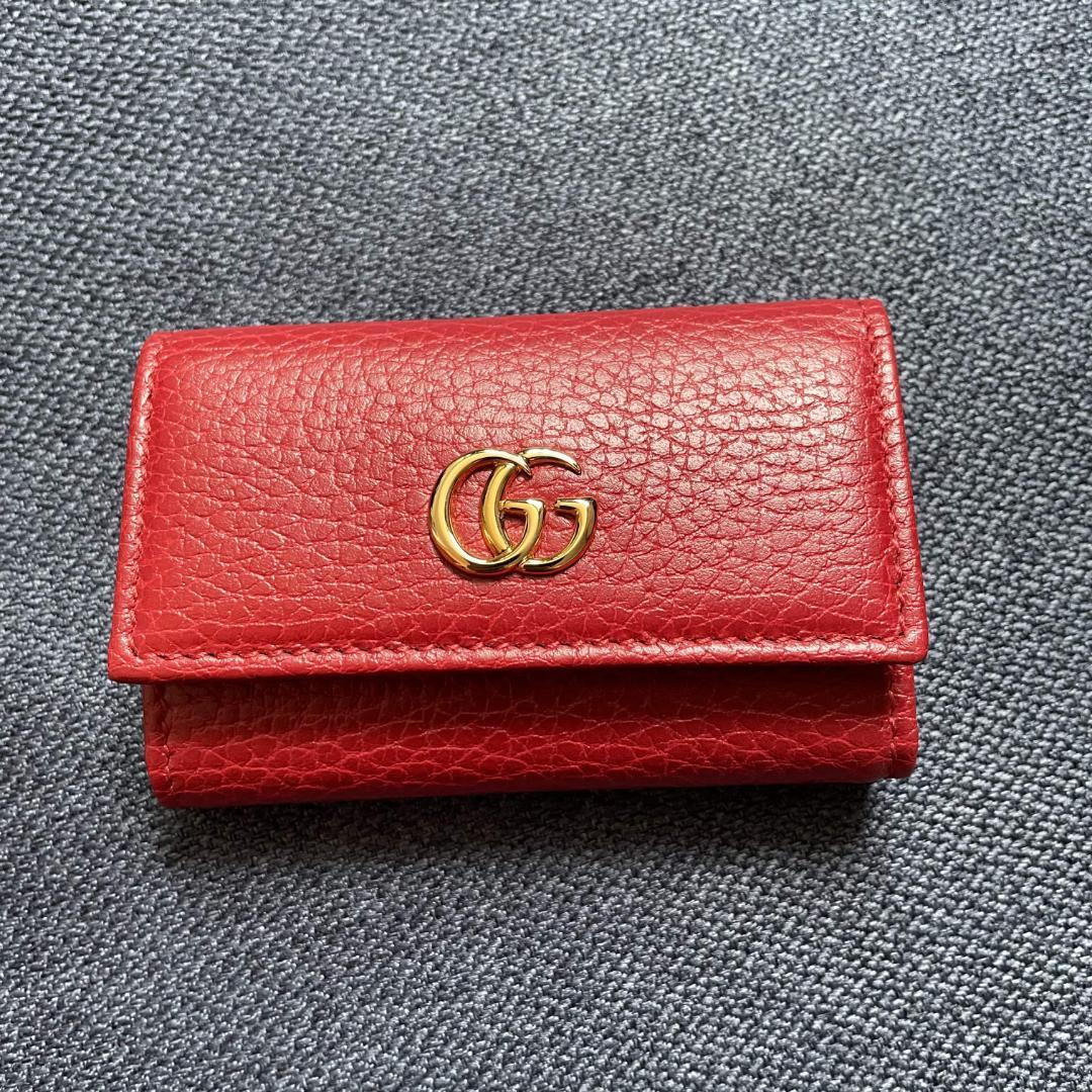 GUCCI プチマーモント レザーキーケース レッド グッチ