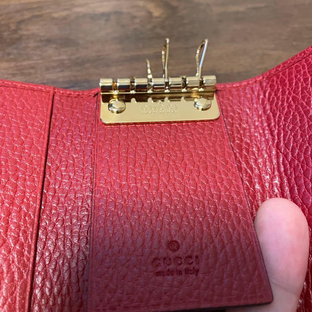 GUCCI プチマーモント レザーキーケース レッド グッチ