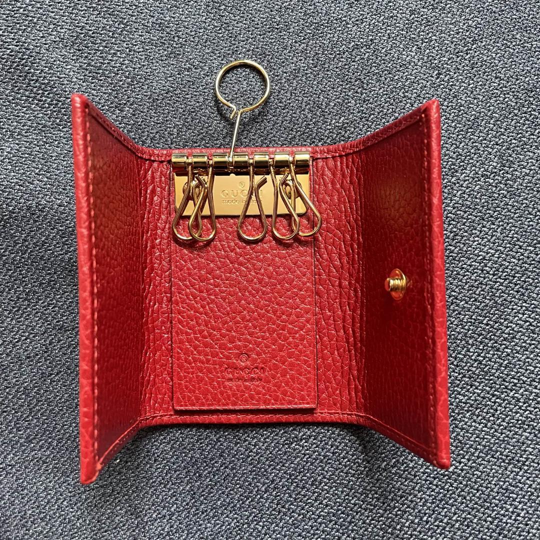 GUCCI プチマーモント レザーキーケース レッド グッチ