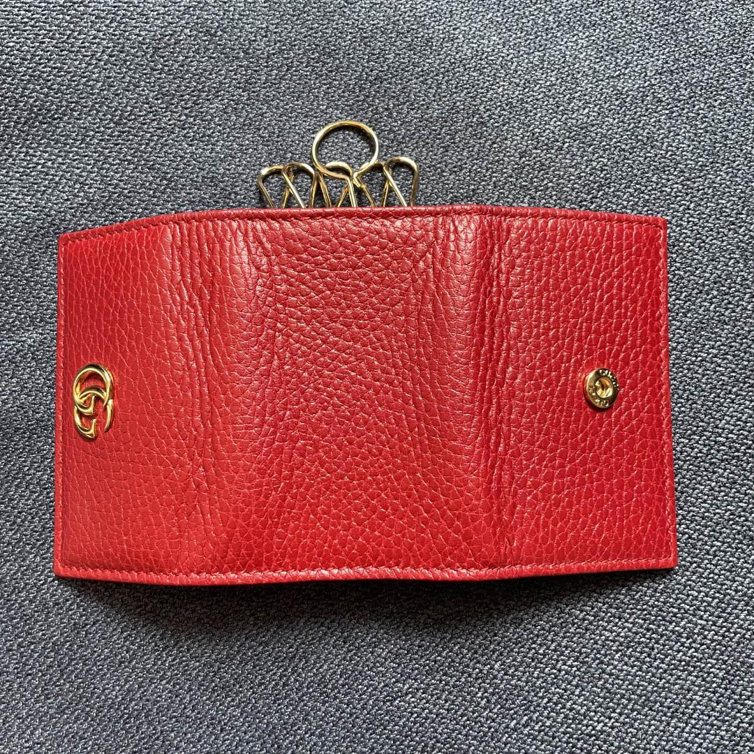 GUCCI プチマーモント レザーキーケース レッド グッチ