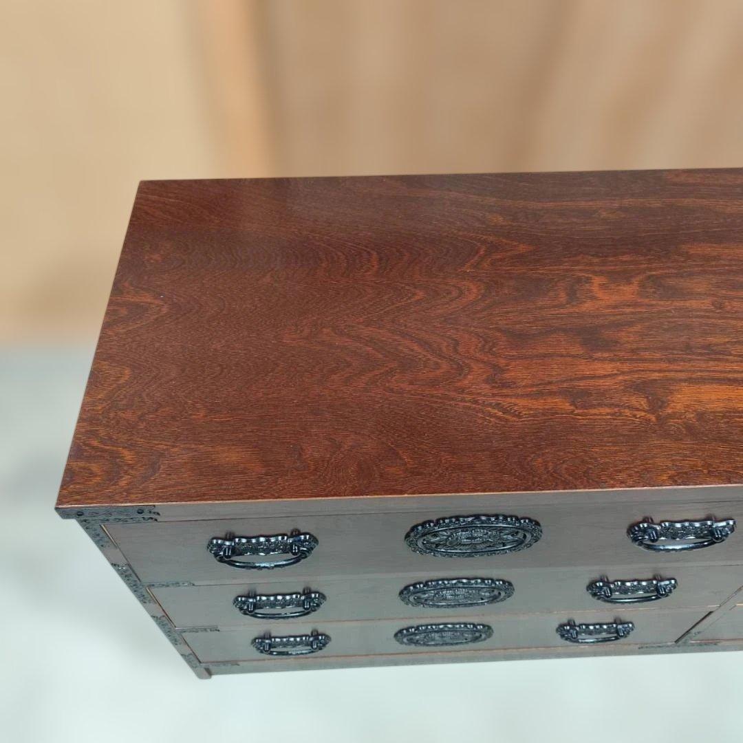 岩谷堂箪笥風 民芸家具 欅 整理タンス 和箪笥 時代箪笥 幅105.5cm