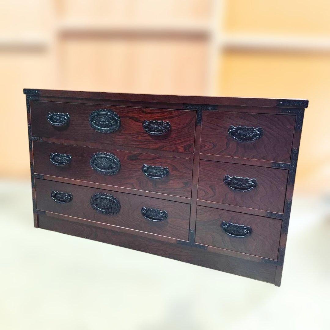 岩谷堂箪笥風 民芸家具 欅 整理タンス 和箪笥 時代箪笥 幅105.5cm