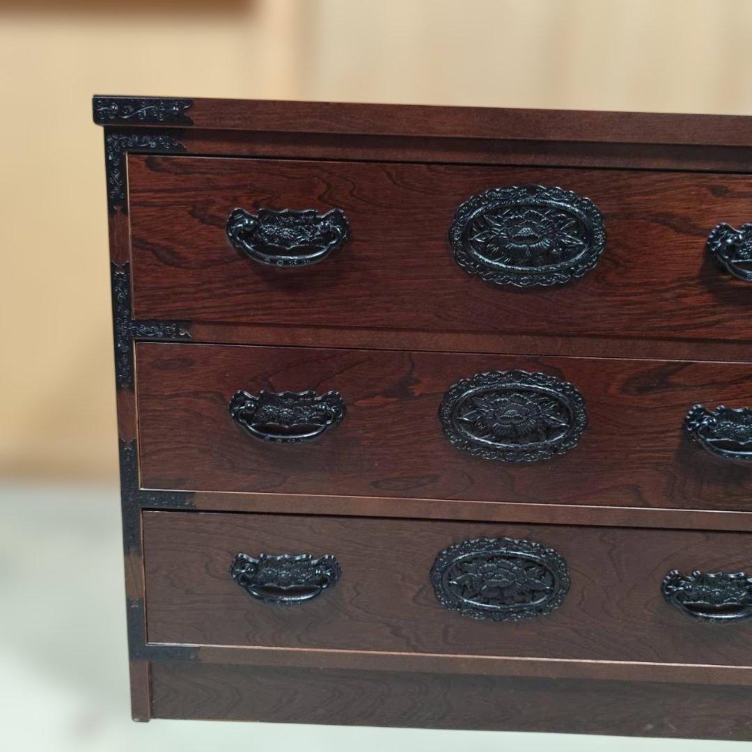 岩谷堂箪笥風 民芸家具 欅 整理タンス 和箪笥 時代箪笥 幅105.5cm