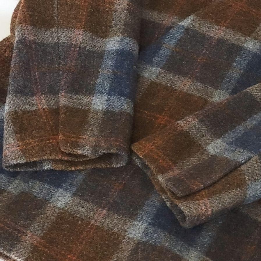 新品タグ付 ノートエシロンス タータンチェック ノーカラージャケット ブラウン系