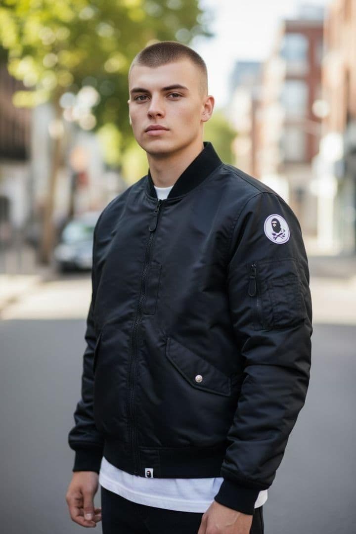 ほぼ新品 希少 APE FCRB 限定 MA-1 ボンバージャケット 黒 Ｌ