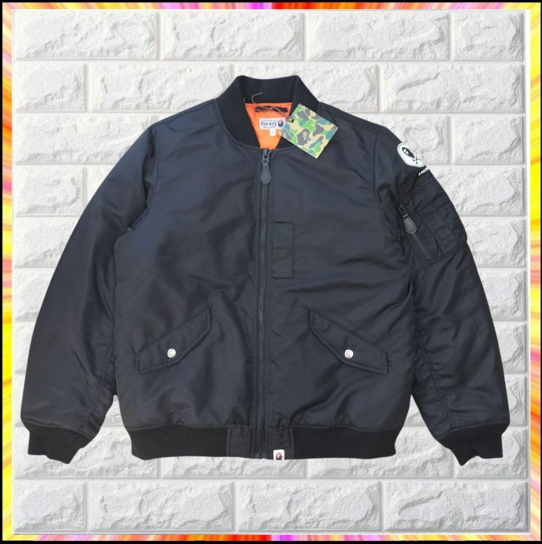ほぼ新品 希少 APE FCRB 限定 MA-1 ボンバージャケット 黒 Ｌ