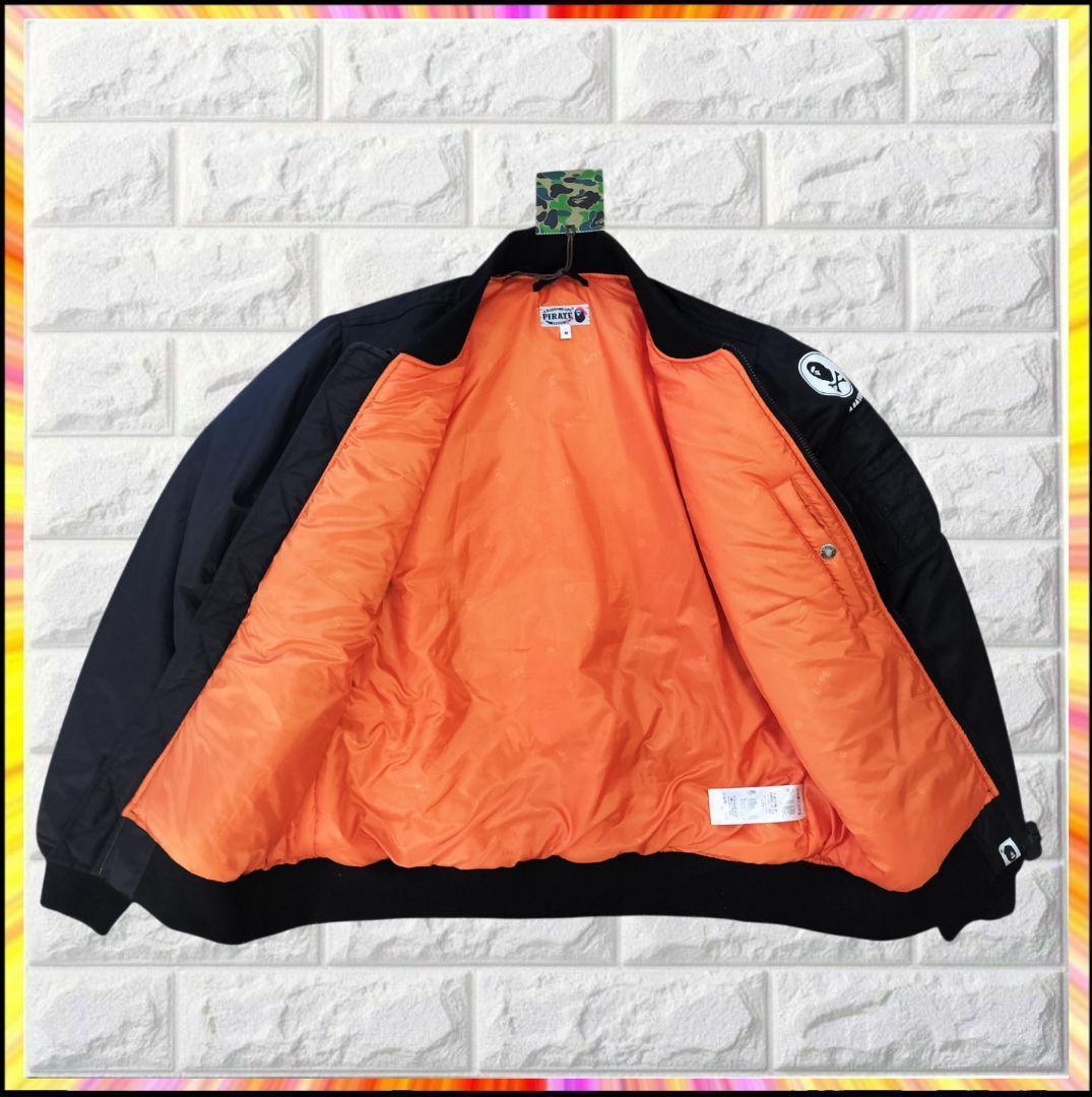 ほぼ新品 希少 APE FCRB 限定 MA-1 ボンバージャケット 黒 Ｌ