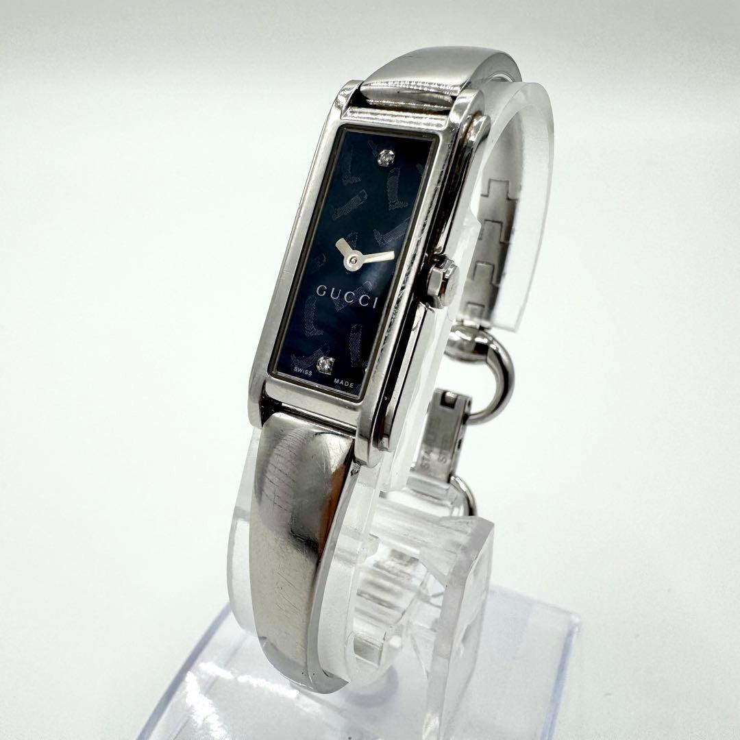稼働/新品電池　グッチ　Gライン　2Pダイヤ　腕時計　バングルウォッチ　クォーツ