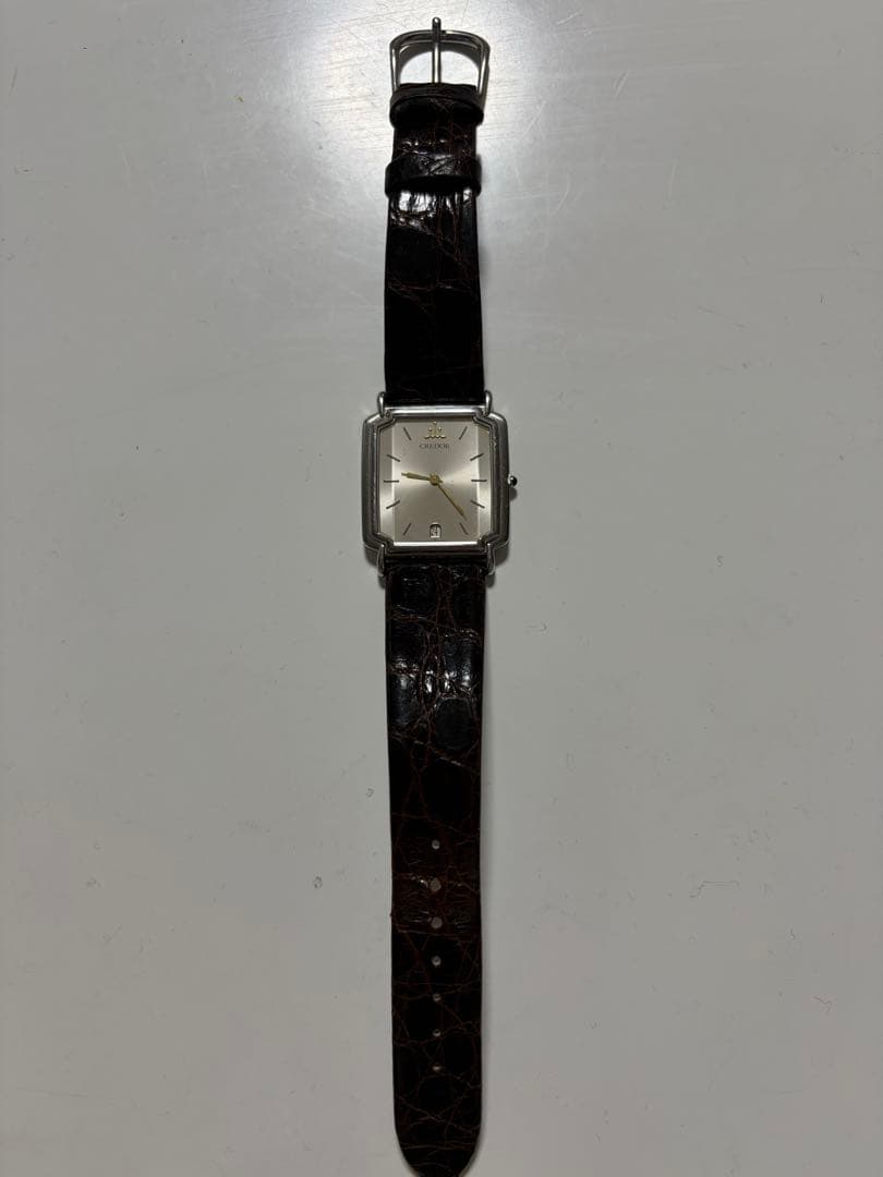 ★稼働品★SEIKO/クレドール★シルバー文字盤 ★QZ★メンズ腕時計★