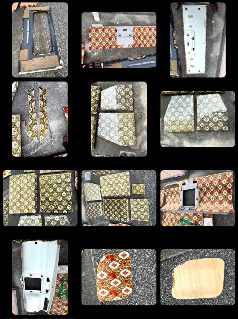 UD17 クオン マット等 多花束オレンジ 車用ソファセット