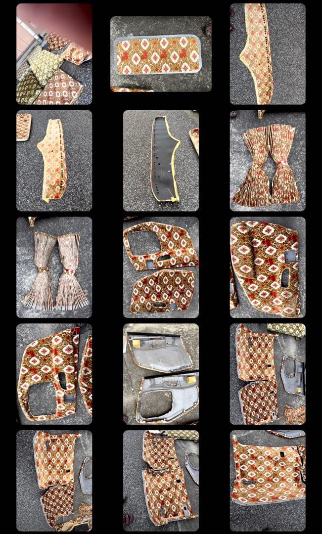 UD17 クオン マット等 多花束オレンジ 車用ソファセット