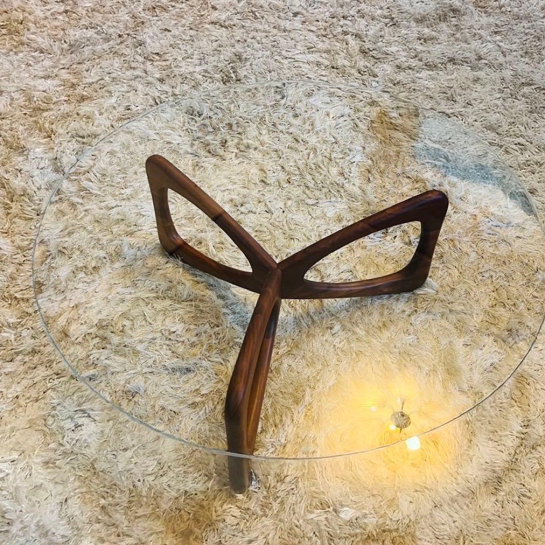 【alohablue★】ガラス センター テーブル 円 armonia